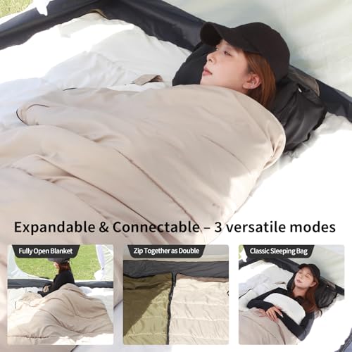 koldan Sleeping Bag for Adults – 4 Season Camping Sleeping Bag Lightweight for Backpacking & Hiking, Waterproof Shell, War...