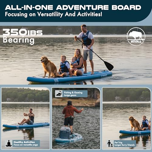 Atoll Inflatable Stand Up Paddle Board | Extra Wide SUP for Adults, Fishing, Touring & All-Around Adventure | Stable Paddl...