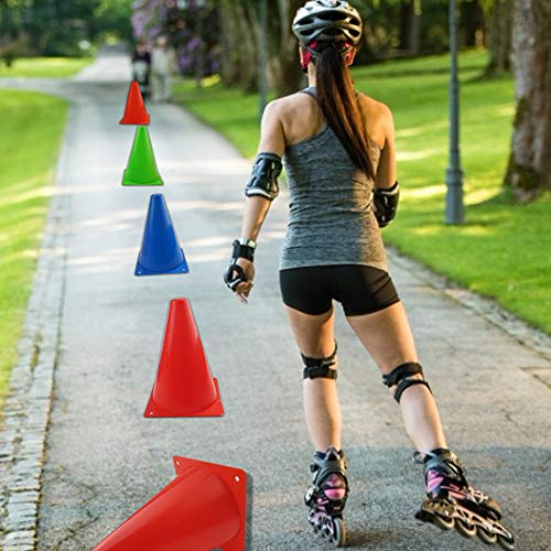 Mirepty 7 Inch Plastic Traffic Cones Sport Training Agility Marker Cone for Soccer, Skating, Football, Basketball, Indoor ...