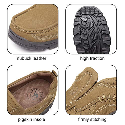 CAMEL CROWN Mens Loafers Slip On Loafer Leather Casual Walking Shoes Comfortable for Work Office Dress Outdoor