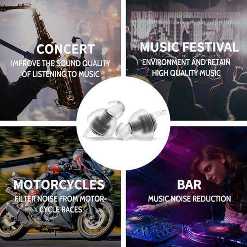 LYSIAN High Fidelity Concert Ear Plugs for Music- 2 Pairs Reusable Musicians Earplugs for Noise Cancelling, Concert Festiv...