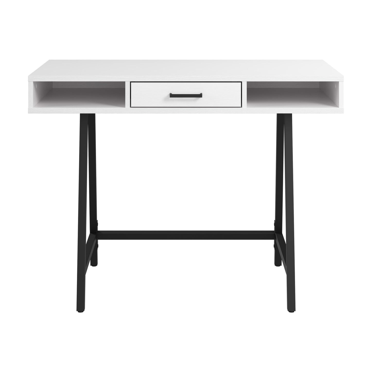 Bush Furniture Steele 40W Writing Desk in Pure White Oak | Computer Table for Home Office Workspace