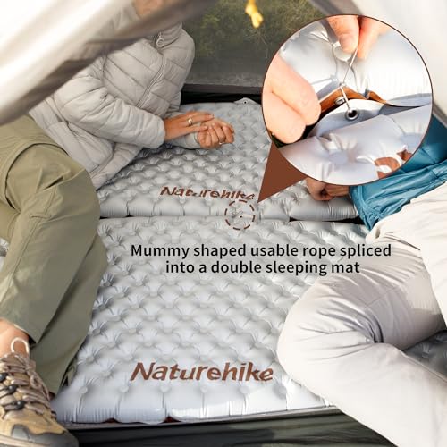 Naturehike Ultralight Insulated Sleeping Pad with R5.8, 3.2in Thickened Patchworkable Inflatable Double Sleeping Mat for C...