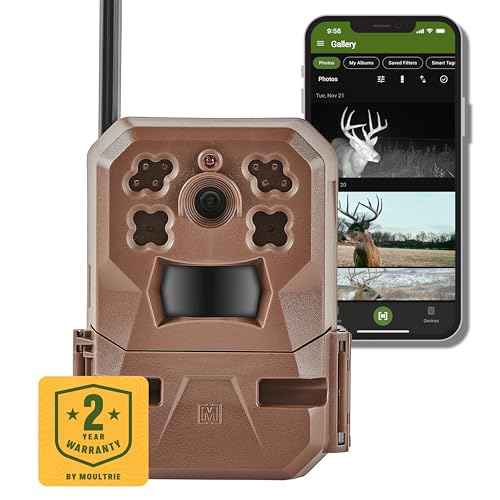 Moultrie Edge Cellular Trail Camera - Auto Connect - Nationwide Coverage - 720p Video with Audio - Built in Memory - Cloud Storage - 80 ft Low Glow IR LED Flash