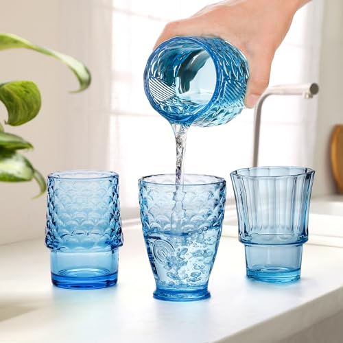 Frcctre Set of 4 Koi Fish Design Drinking Glasses, Stackable Drinking Glasses Fish Shaped Beverage Cups Juice Tumblers Dri...
