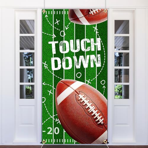Football Banner Touchdown Banner Party Decorations Porch Sign Photo Booth Props Game Day Tailgate Party Decorations for Do...