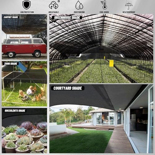 Cool Area 55% Sun Shade Cloth Mesh Tarp with Grommets for Plant Cover 6.5x10ft Patio Canopy Garden Pergola Greenhouse Car ...