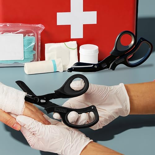 MEUUT 2 Pack Medical Scissors Trauma Shears for Left and Right Hand -Patented Bandage Scissors All Purpose with Non-Stick ...