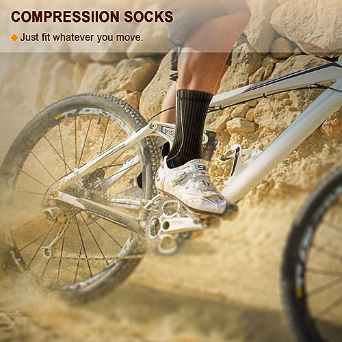 Men Athletic Socks, Sports Crew Socks Cushioned For Men Outdoor Running Exercising Hiking-Cushioned Support