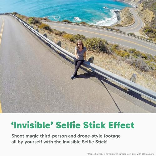 AKASO 118"/3m Invisible Selfie Stick - Carbon Fiber Extension Pole for Insta360 X5/X4/X3, DJI Osmo 360, GoPro Hero 13/12/1...