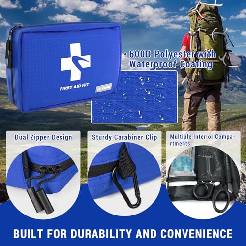 300 PCS First Aid Kit for Home, Car, Travel, Camping, Hiking, Truck, Office, Businesses, Sports & Outdoor, Premium Waterpr...