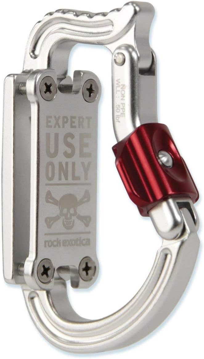 Rock Exotica Transporter Gear & Accessory Carabiner - Heavy Duty Tool Holder with Dual Push-Button Locking Gate for Climbi...