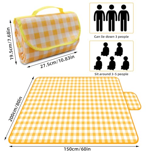 Wulitaotao Outdoor Picnic Blanket, 80" x 60" Foldable Waterproof Sand Beach Mat for Beach, Camping & Lawn, Sandproof & Por...