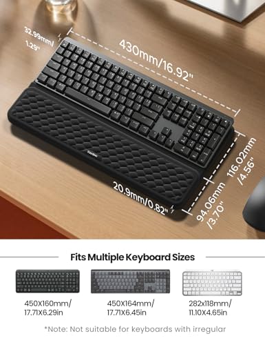 Vaydeer Wrist Rest with Keyboard Stand, Computer Wrist Support Pad, Ergonomic Keyboard Riser Holder Lifter Tray with Wrist...