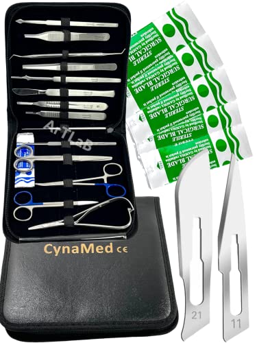 New Premium Stainless Steel Biology Lab/Anatomy/Medical Student Dissection Kit Set - Scalpel Knife Handle,Blades, Forceps,...