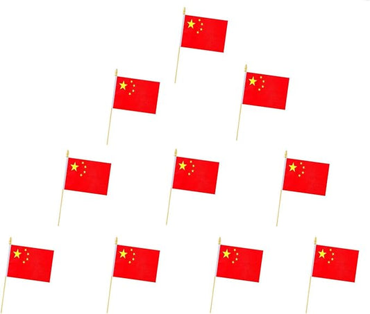 10 Pack China Flags -CN Handheld Flag- Desktop Flag-5x8 In,Chinese Mini Flag. Suitable For Party Decorations, Store Displa...