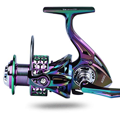 Sougayilang Colorful Fishing Reel 13 +1 BB Light Weight Ultra Smooth Powerful Spinning Reels, with CNC Line Management Gra...