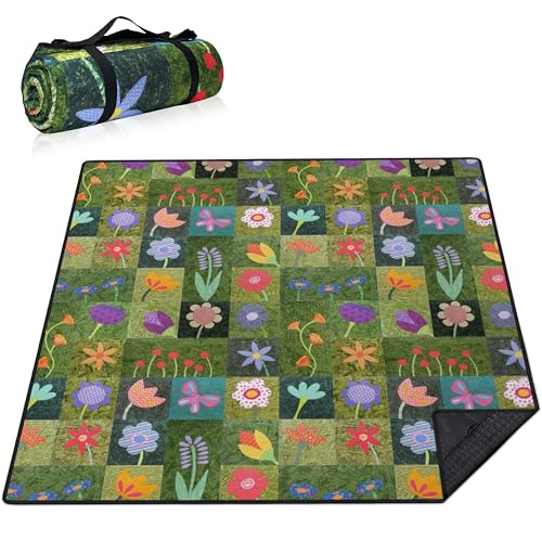 Supfitness Extra Large Picnic Blankets Waterproof Foldable (80 "x 80") Beach Blanket Waterproof Sandproof,3-Layer Thicking...