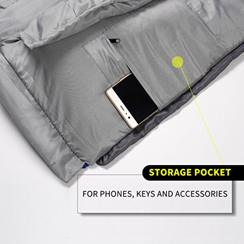 0 Degree Winter Sleeping Bags for Adults Camping (450GSM) - Temp Range (5F–32F) Portable Waterproof Compression Sack- Camp...