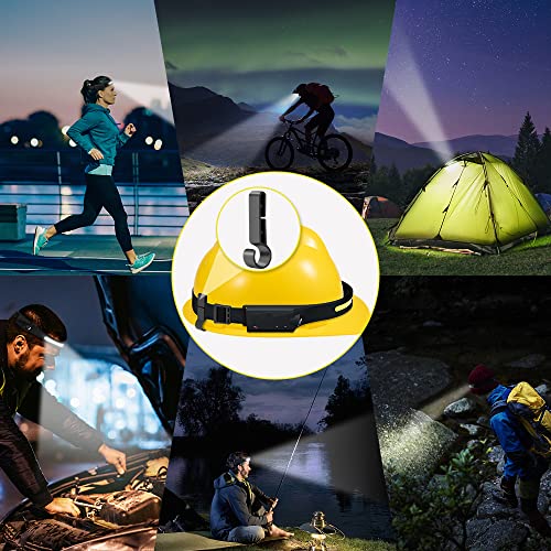 Rechargeable Headlamp 3PCS, 230° Wide Beam Head Lamp, Motion Sensor LED Headlamp Rechargeable, 5Mode Bright Headlamps for ...