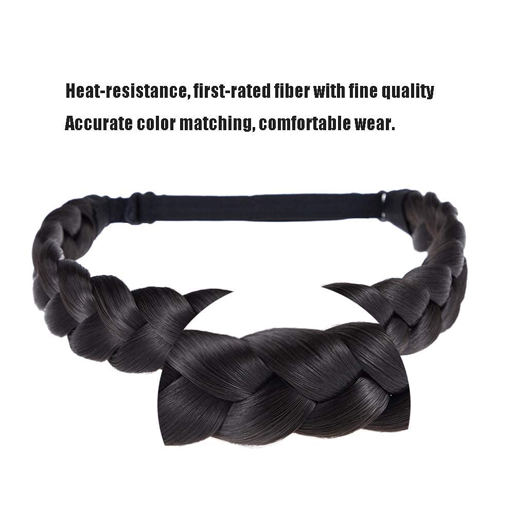TOECWEGR Braid Headband 3 Strand Synthetic Braided Hair Headbands Stretch Plaited Hairpiece Fashion Girl Costume Accessory