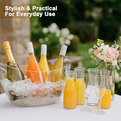2-Pack Clear Acrylic Ice Buckets for Parties (5.5L Each) – Large Plastic Beverage Tubs with Scoops – Wine Bucket Chiller f...