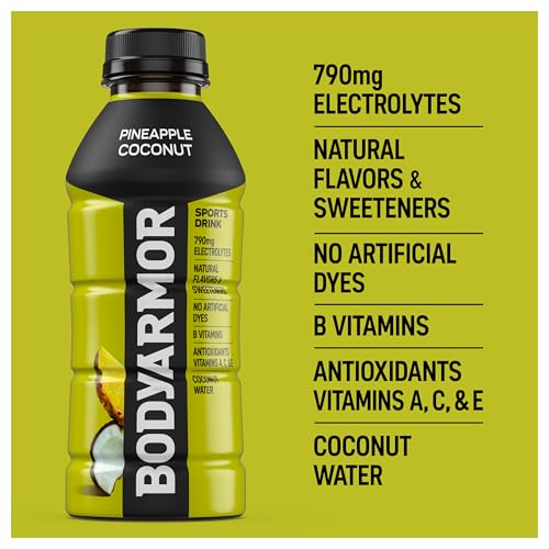 BODYARMOR Sports Drink, Pineapple Coconut, Electrolyte Drink Hydration, 16 Fl Oz Bottles (12 Pack), Flavored Coconut Water...