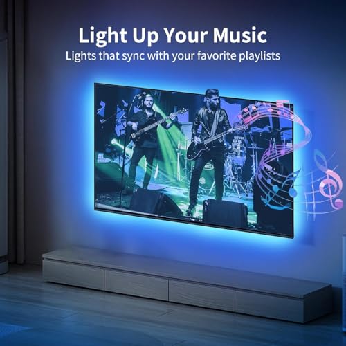 KSIPZE LED Lights for TV, 16.5ft TV led Backlight for 45-75 Inch TVs RGB TV Backlight Behind Music Sync Smart APP & Button...