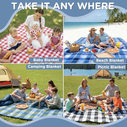 RYCHIC Waterproof Picnic Blanket Beach Outdoor Camping Mat Extra Large Foldable Cute Big Travel Essential Accessories Gift...