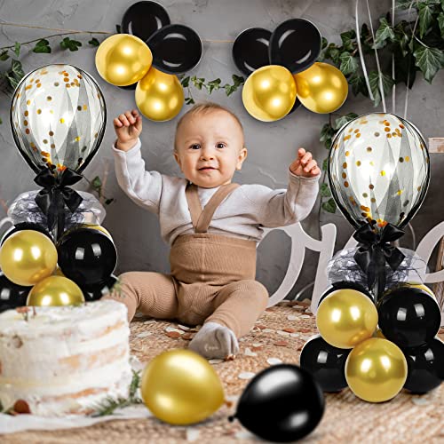 BBTO 8 Set Table Centerpieces Balloons Stand Kit, 80 Pcs Latex Balloons and Table Stand Holder with Base Tulle for Wedding...