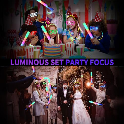 272 PCs Glow Party Supplies, 24 Foam Glow Sticks, 24 LED Glasses and 200 Glow Sticks ＆ Bracelets, 12 Glow sticks headband ...