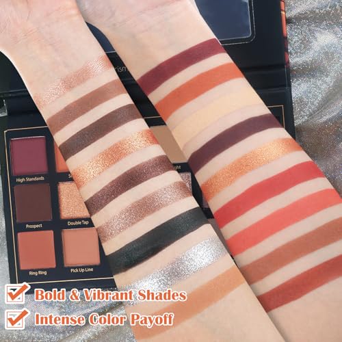 Prism Makeup Matte Eyeshadow Palette Pro 18 Colors Pigmented Shimmer Glitter Eye Shadow Palette, Long Lasting Waterproof S...