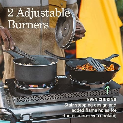 Coleman PEAK1 2-Burner Portable Camping Stove, Premium 20,000 BTUs Gas Stove with Adjustable Burners & Carry Case, Great f...
