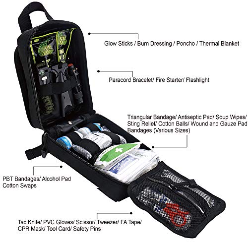 EVERLIT 250 Pieces Survival First Aid Kit IFAK EMT Molle Pouch Survival Kit Outdoor Gear Emergency Kits Trauma Bag for Cam...