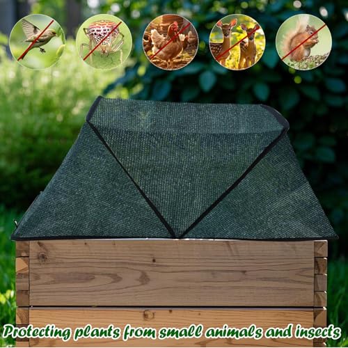 Feoang Foldable Plant Shade Tent, Raised Garden Bed Cover Plants Sun Shade Cloth with Stakes Garden Plant Protector UV Res...
