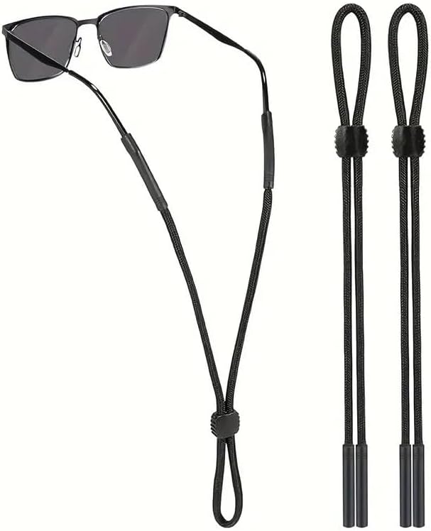 2pcs Sports Eyeglasses Strap Holder Anit Slip Glasses Cord Retainer, Adjustable Outdoor Sports Sunglasses Chain Women Men