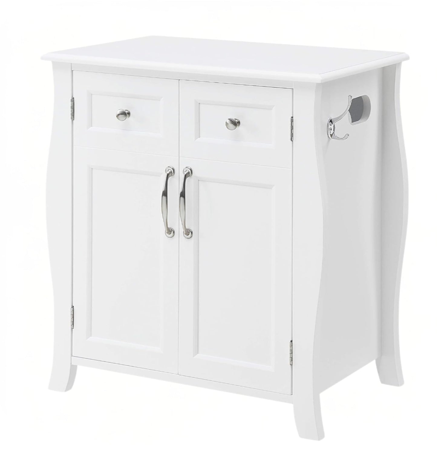Northwood Calliger Bedroom CPAP Nightstand with Drawers for CPAP Accessories & Machine - Sleek Wooden Night Stand with CPAP Hose Holder Bed Side Table with Storage (White)