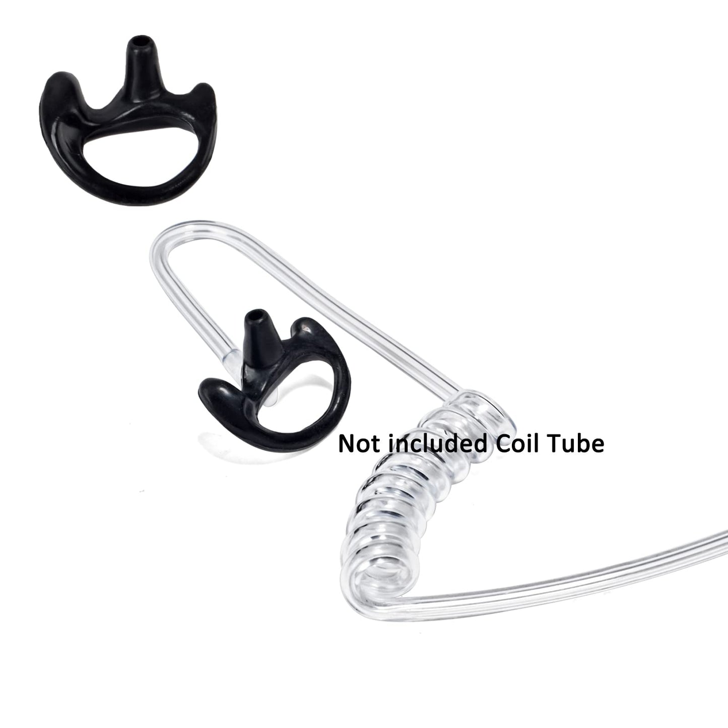 Hys Black Soft Larger Earmold Replacement Ear Pieces Flexible Open Ear Insert Ear Buds For Walkie Talkie Radio Transparent Air A