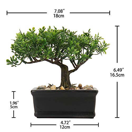 Artificial Bonsai Tree Juniper Faux Plants Indoor Small Fake Plants Decor with Ceramic Pots for Home Table Office Desk Bat...