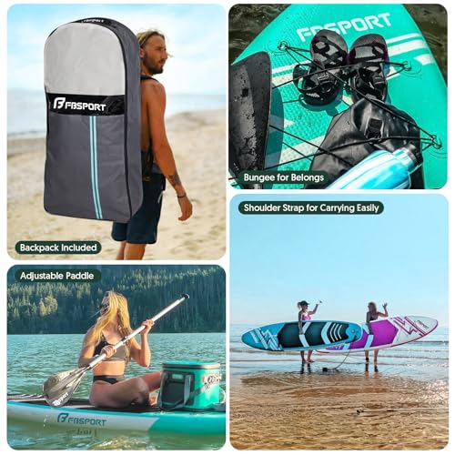 FBSPORT 11' Premium Stand Up Paddle Board, Yoga Board with SUP Accessories & Carry Bag | Wide Stance, Surf Control, Non-Sl...