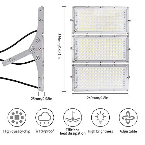 CHARON 300W LED Flood Light, 24000LM Super Bright Outdoor Security Lights with Wider Lighting Angle, 6000K Daylight White,...