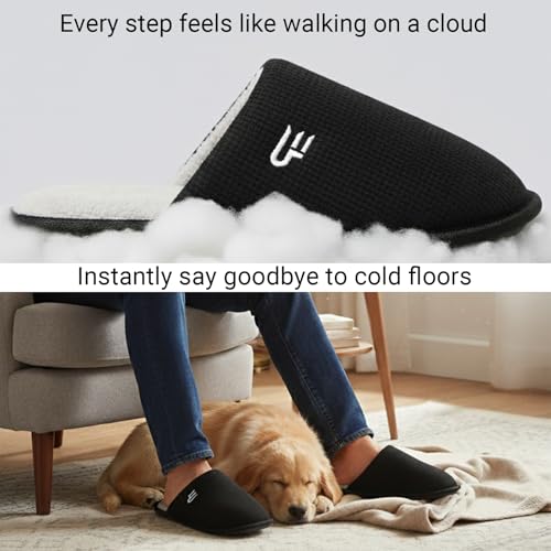 Takeaslip Mens Memory Foam Slippers Lightweight House Shoes for Indoor Outdoor Travel
