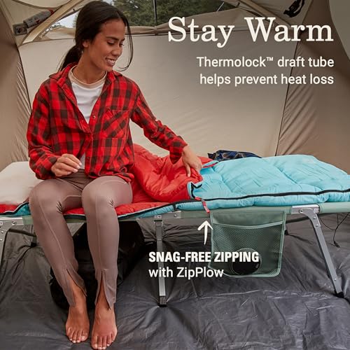 Coleman Flatlands 30/40/50°F Sleeping Bag, Made from 100% Recycled Material, Big & Tall Options, Cool-Weather Sleeping Bag...