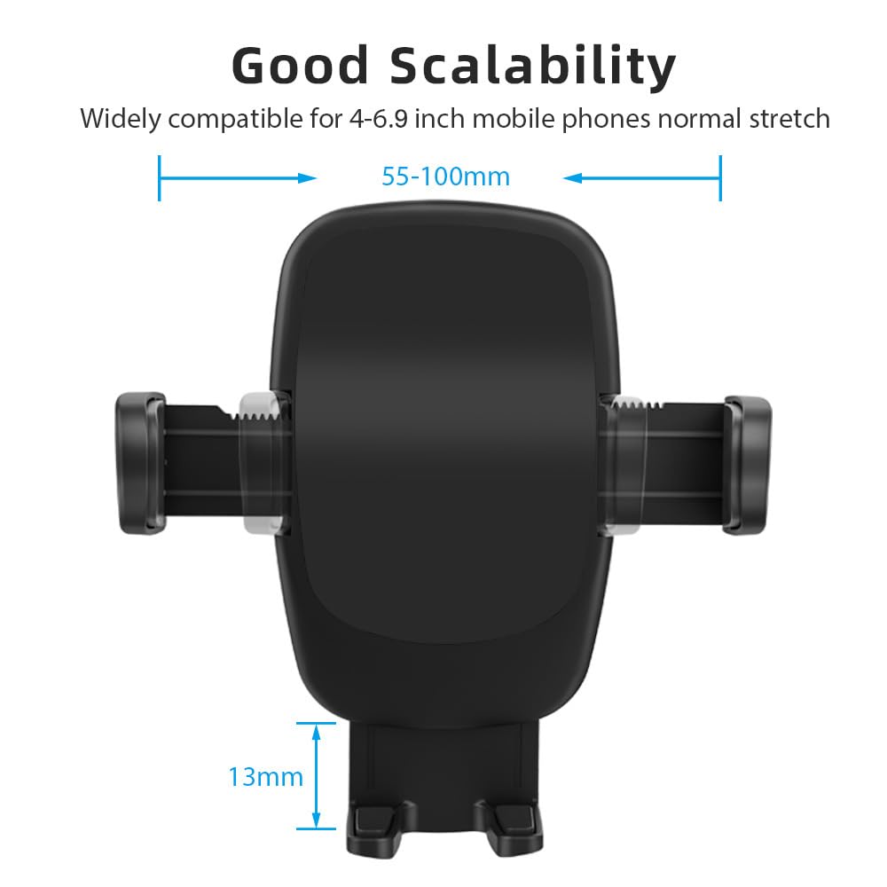 Bpoase Car Phone Holder Mount,Solid Clamp Arm Strong Suction Adjustable Cell Phone Holder Car Dashboard Window For All Smartphon