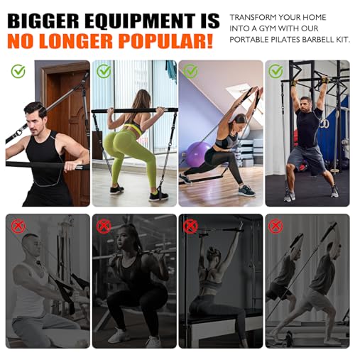 KUTIZE Pilates Bar Kit with Resistance Bands, Pilates Equipment, Multifunctional Pilates Bar for Women & Men, Pilates kit ...
