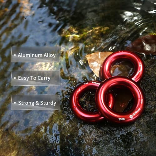 NewDoar Rappel Ring 25kN Gold Large O-Ring Rope Connector for Rock Climbing Arborist Rescue Hammock and Slackline