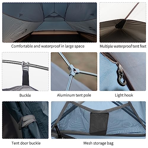 Camping Tent Waterproof Professional Tent Ultralight Trekking Tent 4 Seasons Tent 3 People Outdoor Camping Lightweight Ten...