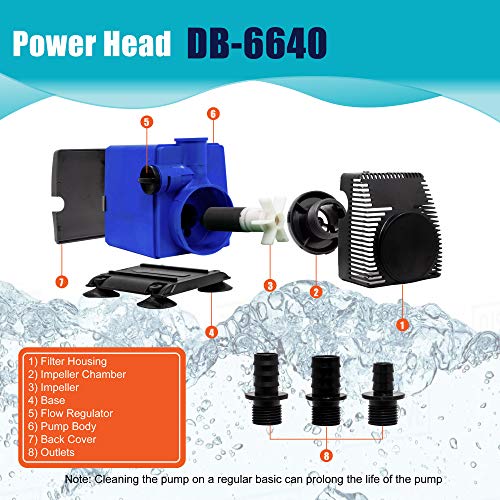 Aqua Dream 1060 GPH Submersible Pump(4000L/H,75W) Ultra Quiet Adjustable Water Pump for Pond,Aquarium,Fish Tank,Fountain,H...