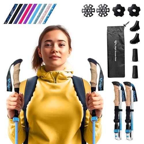 Walking Sticks for Men & Women - 14.5" Foldable Hiking Poles for Backpacking, Exercising and Traveling, Set of 2 Aluminum ...