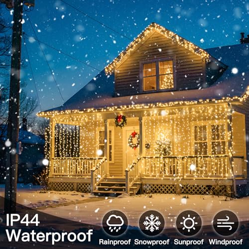 suddus Curtain Lights for Bedroom, 300 Led 9.8x9.8ft Hanging String Lights Outdoor, Fairy Curtain Lights Indoor for Christ...